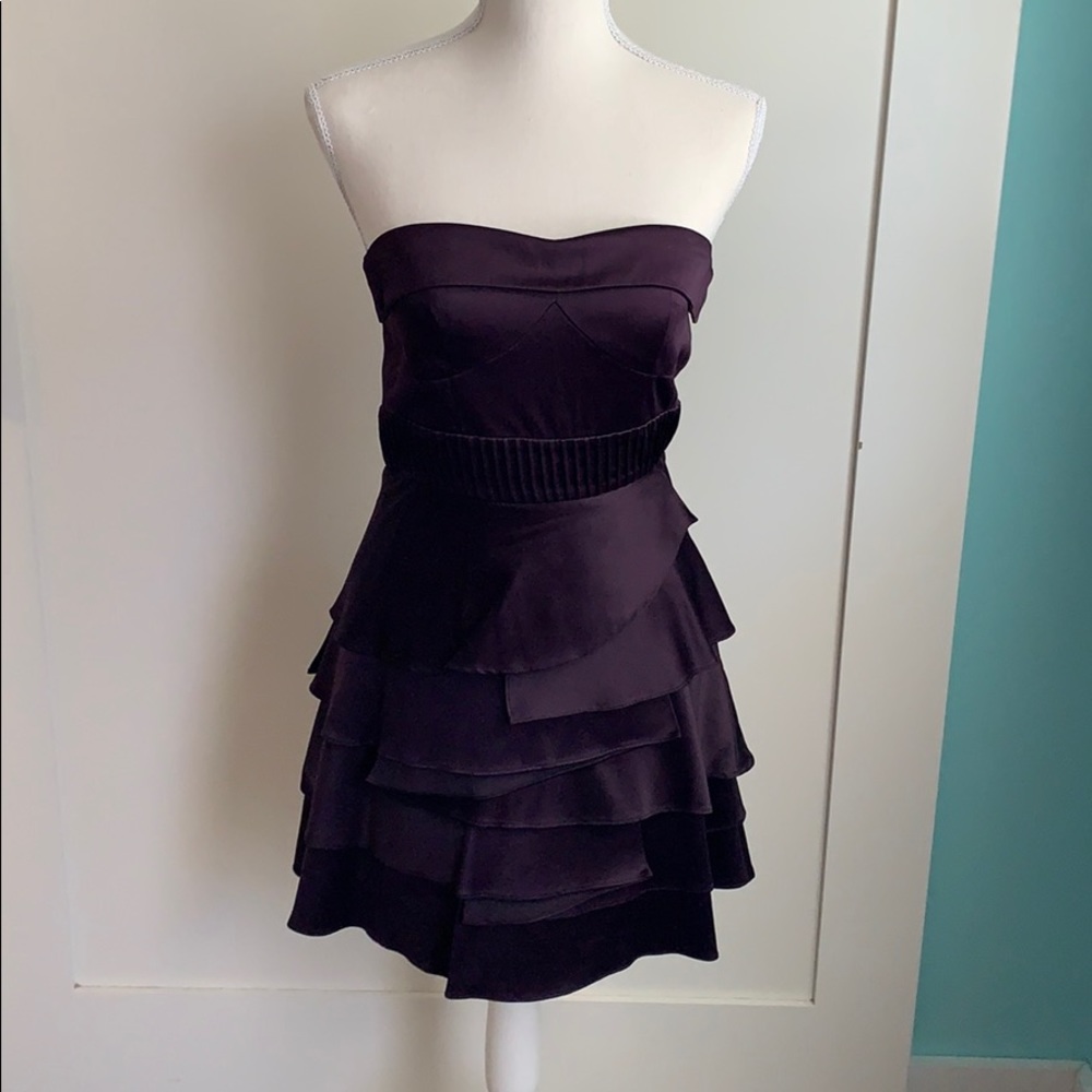 Plum colored shirt cocktail dress